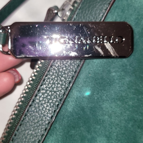 Tignanello Green Suede Leather Shoulder Handbag - Picture 2 of 9